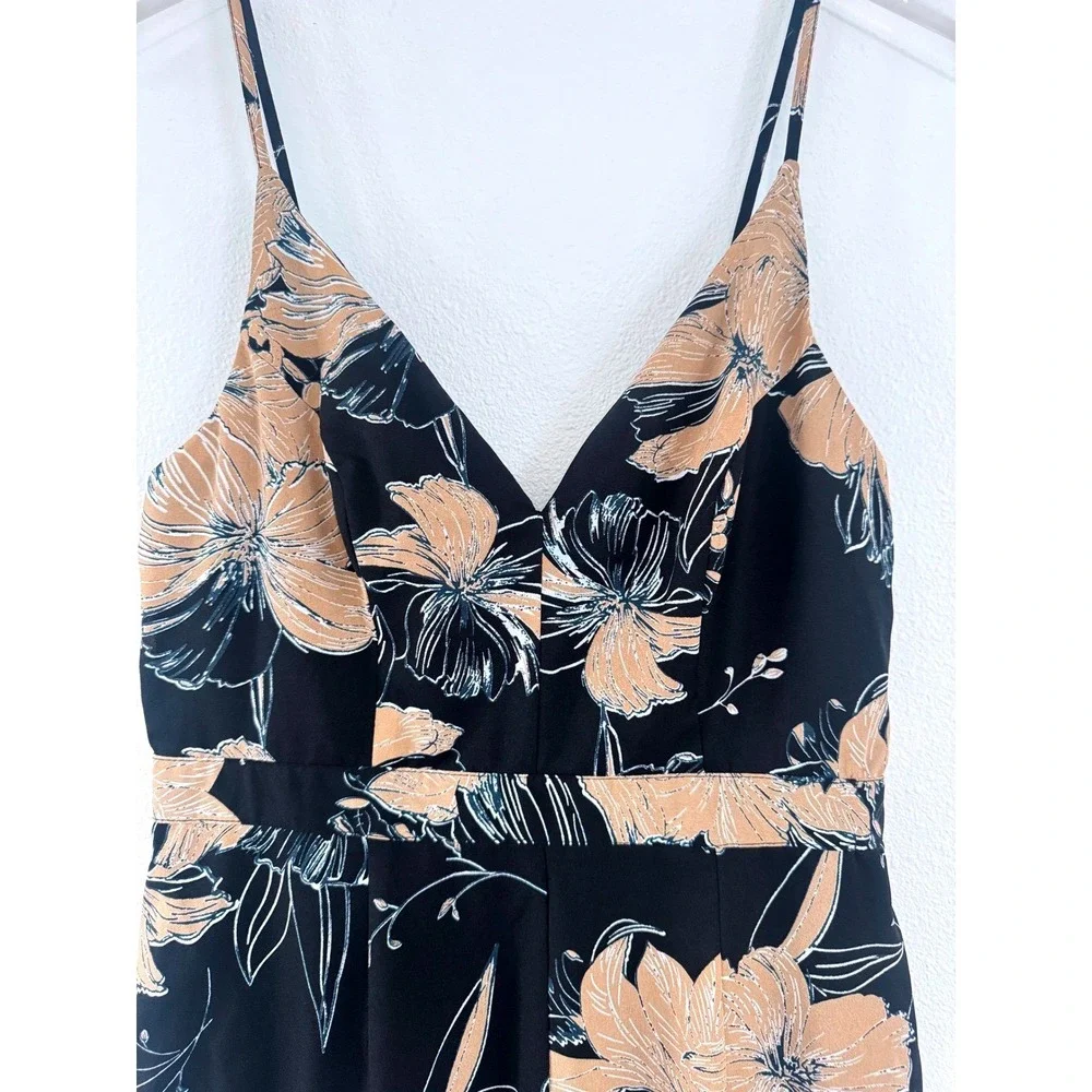 Lulus Dress | Darling Daylily Black Floral Print Hi-Low Maxi Dress